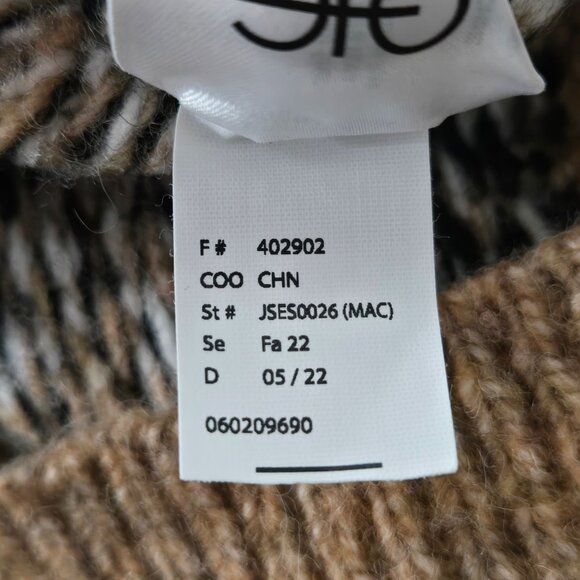 Sam Edelman Fair Isle Sweater XS Preppy Scoop Back Wide Sleeve Holiday Loose Top - Picture 10 of 12